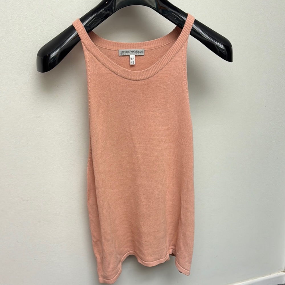 Vintage runway 90s Salmon crop Deep arm Emporio Armani Tank Top M